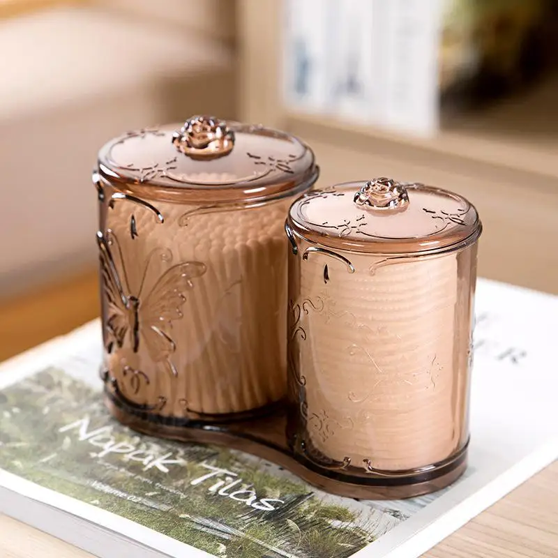 Хлопковый шариковый диспенсер для хранения в банке винтажный прозрачный