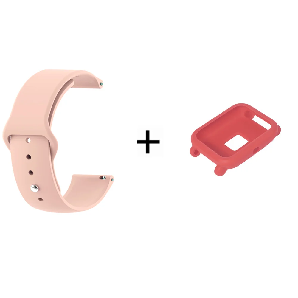 10 ТПУ ремешок для часов Amazfit Bip смарт-ремешок для Xiaomi Huami Amazfit Bip Молодежный спортивный силиконовый браслет+ чехол-крышка - Цвет: 10