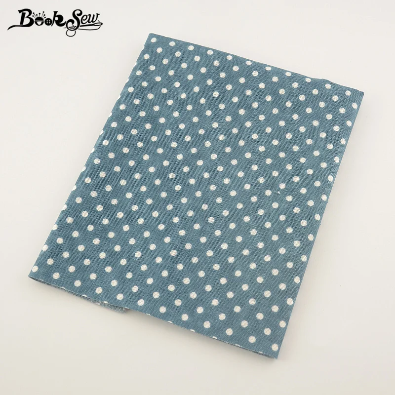 Booksew Blue Color Cotton Linen Fabric Dots Design Home Textile Sewing Material Tissu For Bag Table Cloth Curtain Decoration CM|fabric dots|design