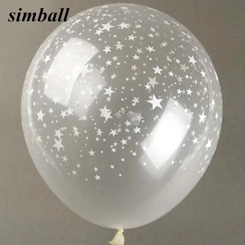 

10pcs/lot 12inch Clear Star Romantic Pearl Thick Latex Balloons Transparent Balls for Birthday Wedding Party Decoration Balloons