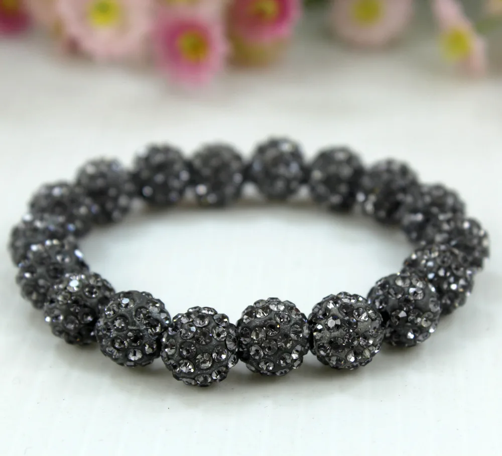 Разноцветные браслеты с микрозакрепкой фианита для дискотеки 10 мм 20 шт. круглых