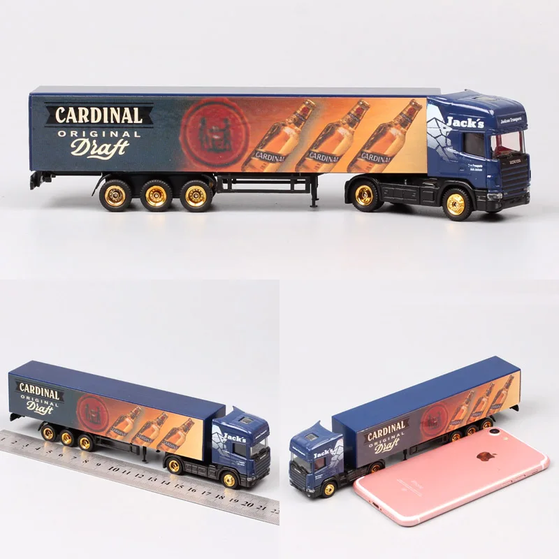 1/87 Scale Mini Small Germany Advertising AD Media container Cargo trailer tow Truck Diecasts& Toy Vehicles model Cars souvenir