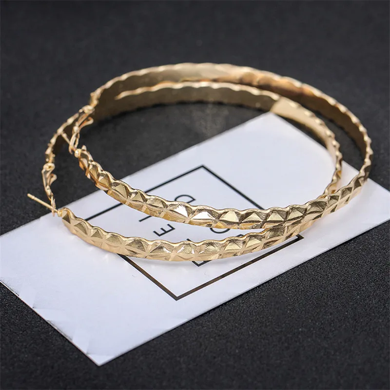 В стиле панк геометрический круглые серьги обруча для Для женщин себе ювелирных