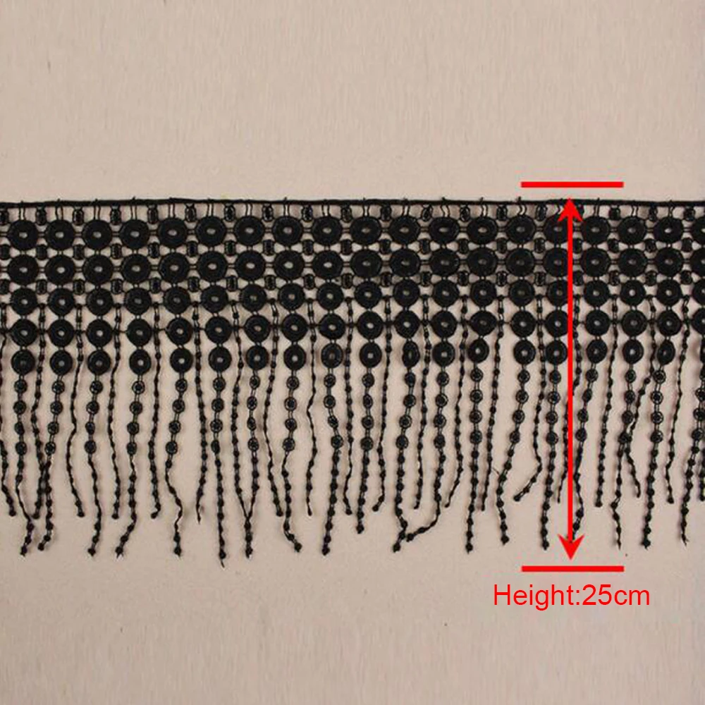 23cm*91cm High Quality Polyester Embroidery Tassel Fabric For Clothing Skirt Hem DIY Decorative Accessories | Дом и сад