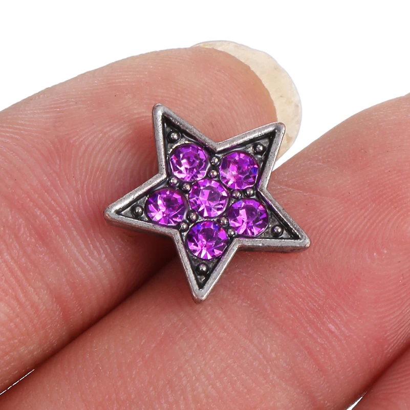 10 шт./лот Новое поступление 12 мм кнопки ювелирные изделия стразы стиль пять звезд