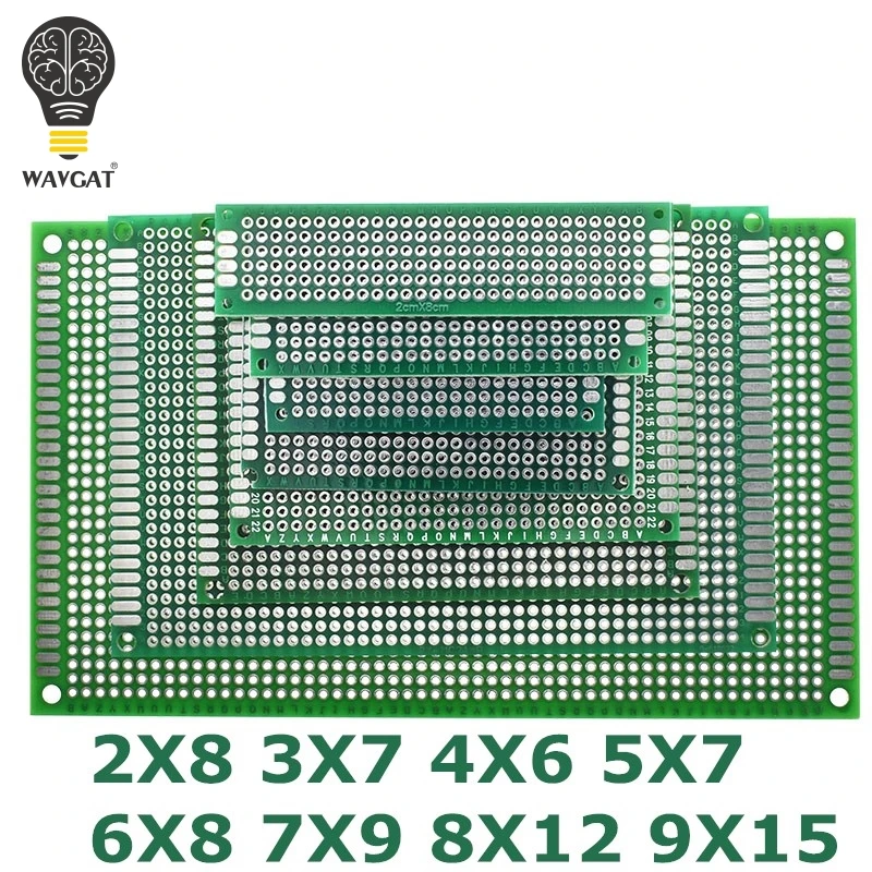 Двухсторонний прототип, 9x15, 8x12, 7x9, 6x8, 5x7, 4x6, 3x7, 2x8 см, универсальная печатная плата для Arduino