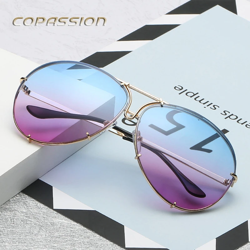 Солнцезащитные очки uv400 в металлической оправе большие солнцезащитные для