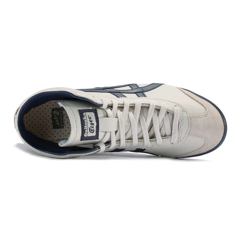 Оригинальный ONITSUKA TIGER MEXICO 66 Для мужчин женская обувь бежевый темно-синие унисекс