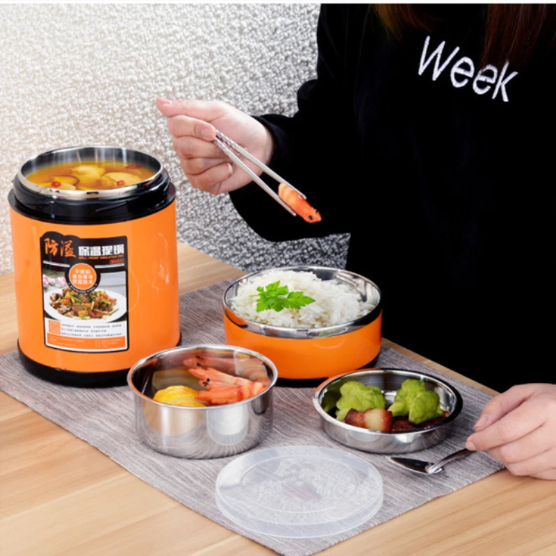 Keep the temperature lunch box New large capacity stainless steel bento Portable convenient food Container healthy | Дом и сад