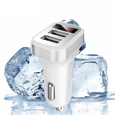 Dual USB Автомобильный Разветвитель Прикуривателя концентратора Мощность автомобильный адаптер Напряжение Дисплей 12 V-24 V телефона Tablet DVR переходник для зарядного устройства