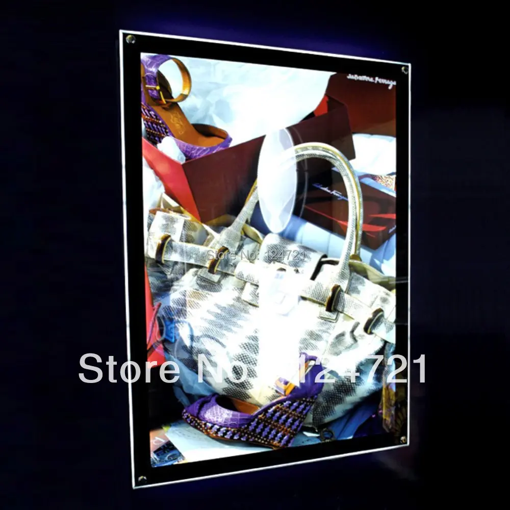 

Wall mounted acrylic frame,Crystal led slim light box display a3 size