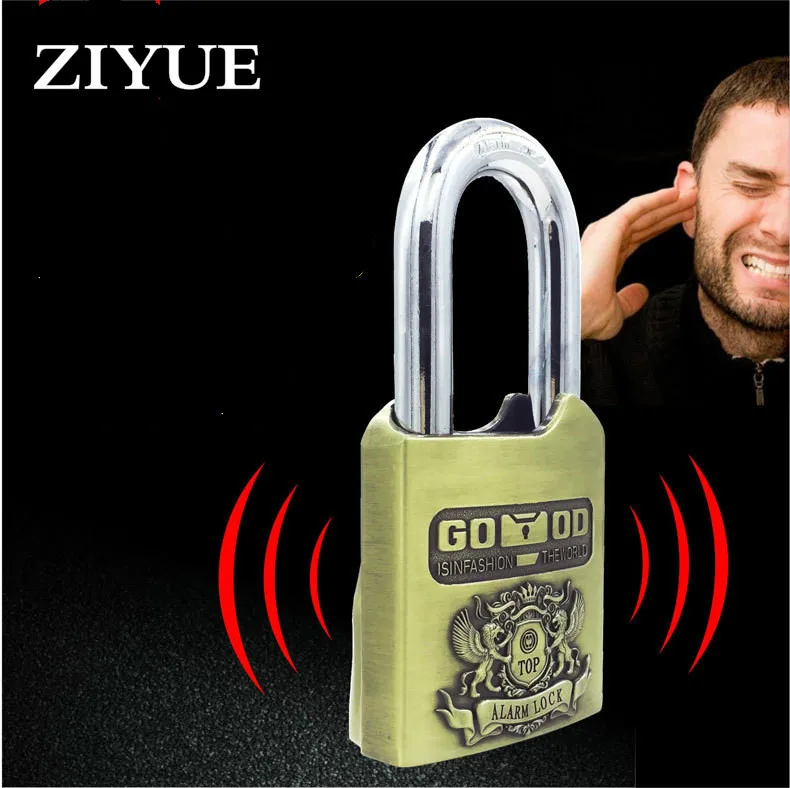 Free Shipping Waterproof Intelligent Alarm PadLock Anti-theft Pry Proof for Warehouse  Shop Motorcycle Lock and Outside Door