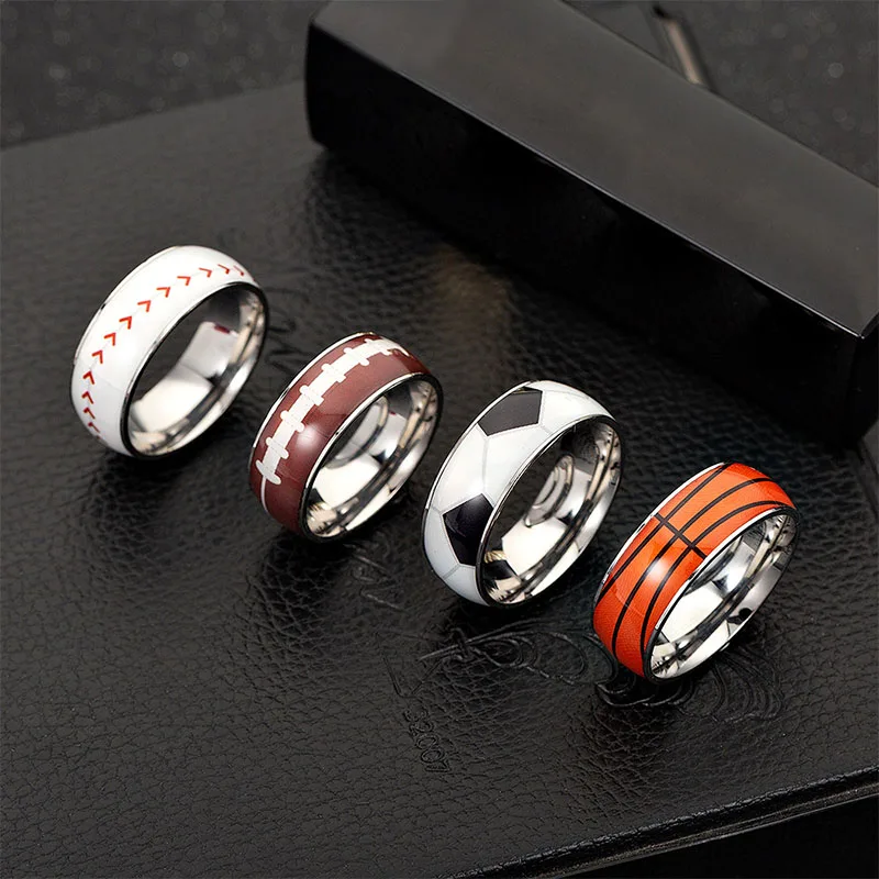 Новые 8 мм из нержавеющей стали Поворотные спортивные кольца мужские черные