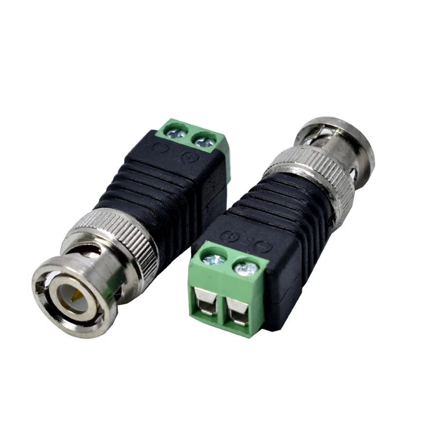EClyunx 1 шт. для BNC Male adapter CAT5 CCTV Video Camera BALUN COAX Коаксиальный разъем хорошая