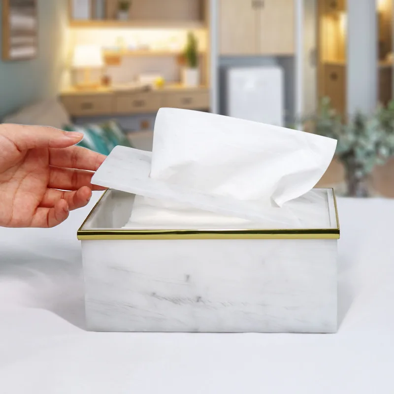 Акриловая коробка для салфеток с мраморным рисунком креативный чехол ванной