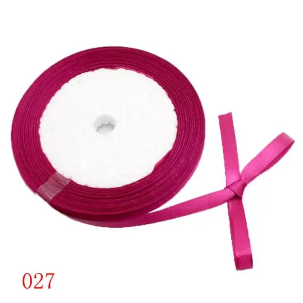 C10 Purple red 027 Lucia crafts 1 рулон/партия(25 ярдов) ширина 6 мм рождественские атласные ленты для рукоделия бант Ремесло Декор Свадебная вечеринка украшения U0303 - Цвет: C10 Purple red 027