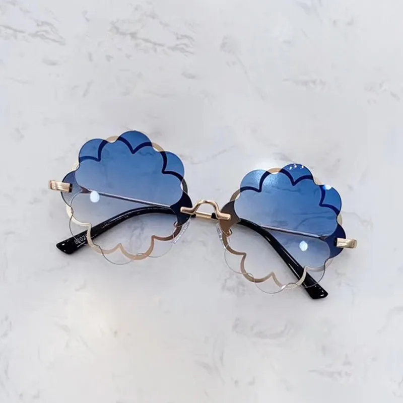 Iboode новые детские солнцезащитные очки в форме цветка Gafas Детские UV400 детские солнцезащитные очки для девочек и мальчиков модные многоугольные Металлические оттенки