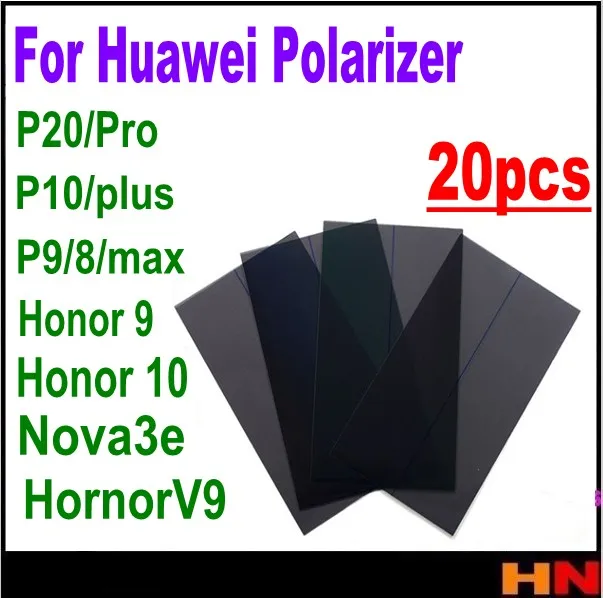20 шт. поляризационная световая пленка для Huawei P20 Pro P10 P9 P8 Max Honor V10 10 9 nova 3E plus