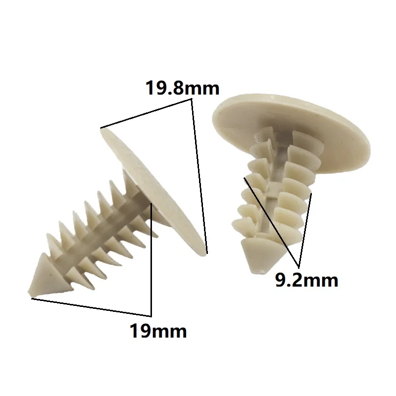 

500 Pcs Gray Black Brown Car Plastic Rivet Push in 9mm Hole Auto interior ceiling cover Roof Trunk Fastener Clip