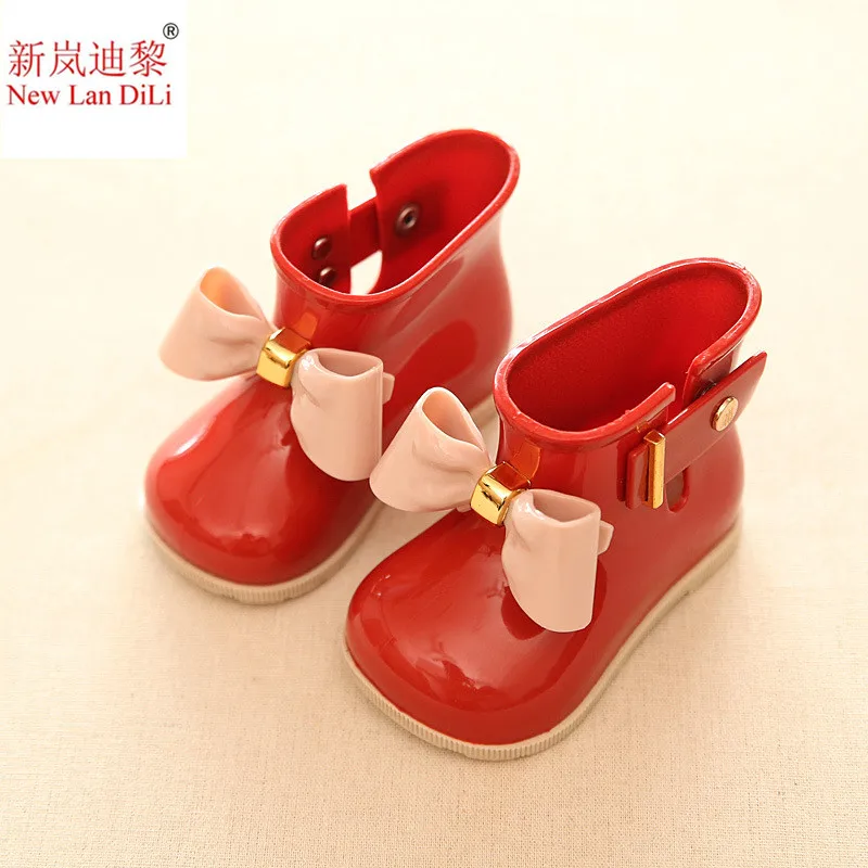 Waterproof Child Rubber Boots Cute Baby Jelly Shoes For Girl Rain Boot With Bow Soft Children boys shoes | Детская одежда и обувь