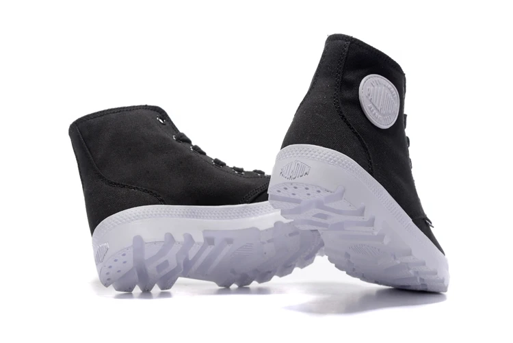 Кроссовки PALLADIUM PAMPA HI ORIGINALE классическая парусиновая обувь черного и белого цвета