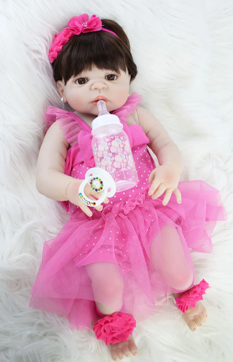 BZDOLL 55 см полный силикона Reborn Baby Doll реалистичные виниловые новорожденных для
