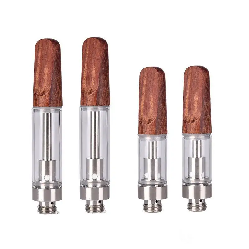 100pcs/lot Wooden Mouthpiece CBD Cartridges Vape Pen Ceramic Coil Vaporizer 0.5ml 1.0ml Vapor 510 Thread tank for Thick oli | Электроника