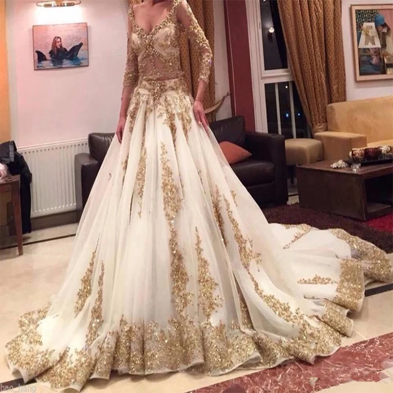 Мусульманские Выпускные платья из двух частей в арабском стиле вечерние с