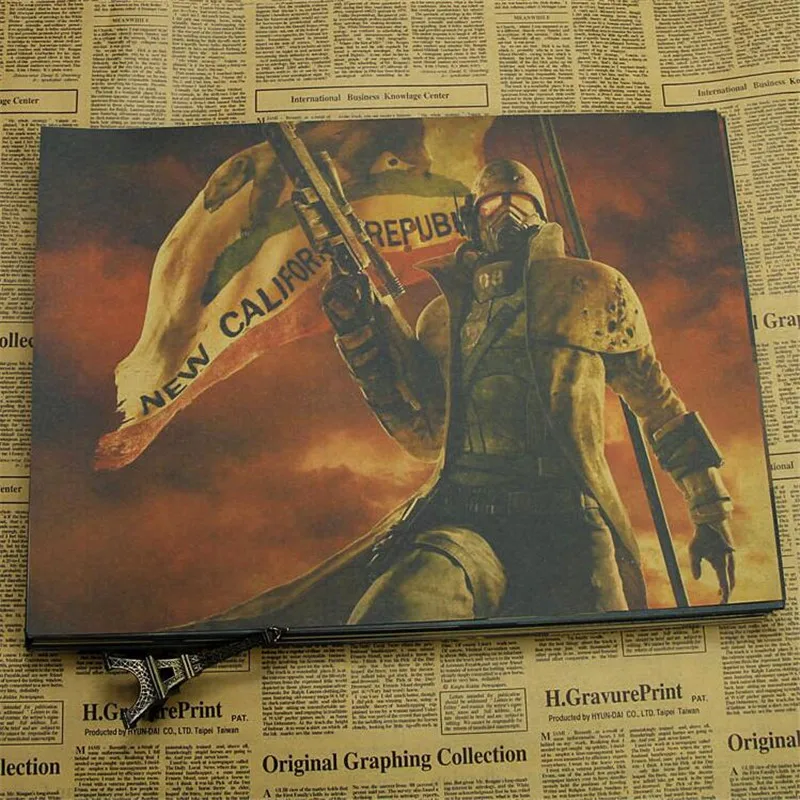 Винтажный игровой плакат Fallout 3 4, детская комната, домашний декор, игровой рисунок, ретро крафт настенная бумажная наклейка, декоративные наклейки на стены