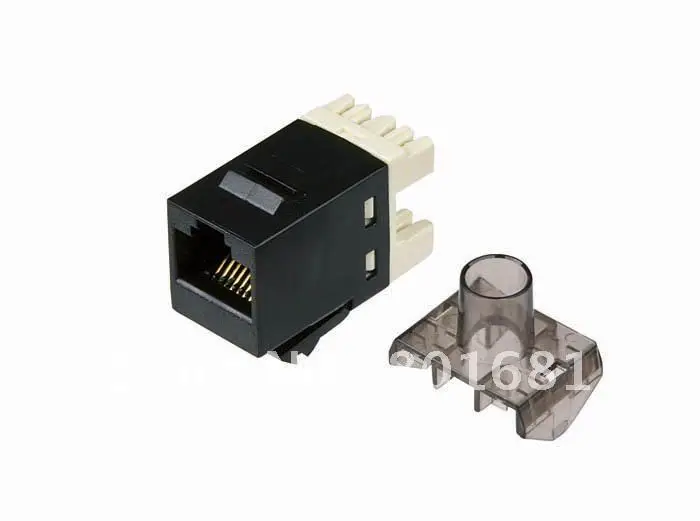 Бесплатная доставка + Новый набор = 50 RJ45 Keystone jack сетевой разъем Cat 6 {черный оптовая
