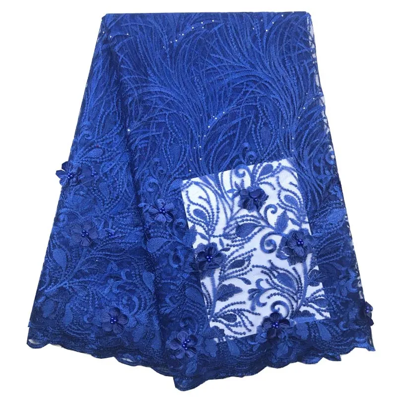 Нигерийская кружевная ткань 2019 французская высокого качества 3D Бисерное Кружево
