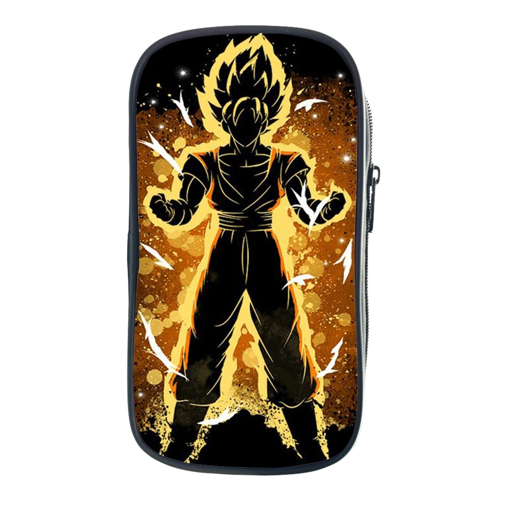 Двухслойный чехол-карандаш Dragon Ball Z Goku для мальчиков и девочек, школьный чехол, сумка для канцелярских принадлежностей, Детская милая сумочка для ручек, подарок для детей