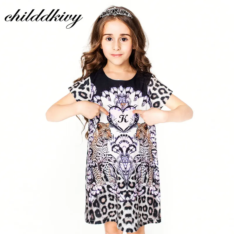 ChildDkivy 3-12 Years Girls Summer Dress 2018 Little Leopard Print Fashion Clothes Kids dresses for | Детская одежда и обувь
