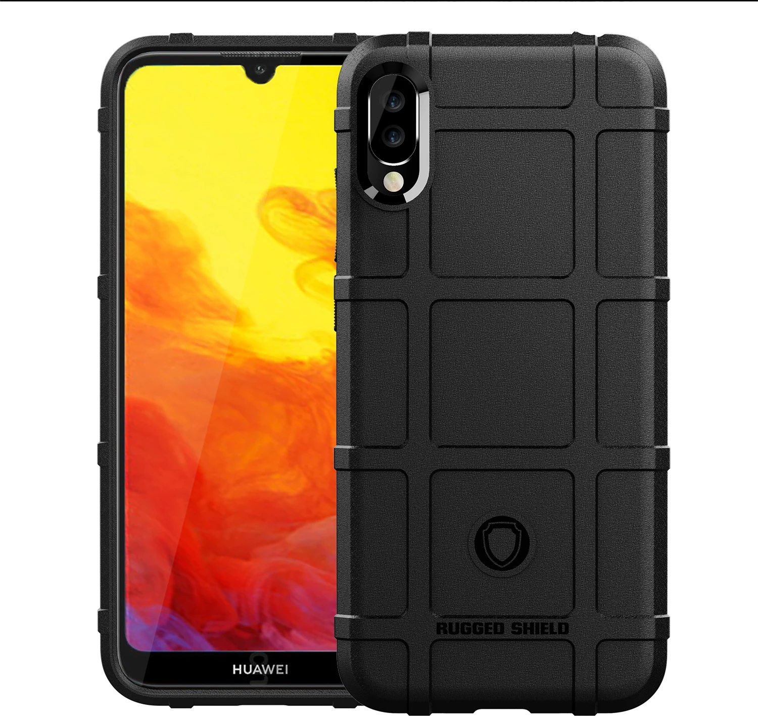Чехол для Huawei Y6 Pro 2019 прочный из углеродного волокна и силикона защитный чехол Honor
