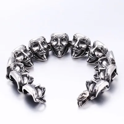 Мода V-характер Вендетта маска браслет мужской titanium стали Властного личности Sl-020