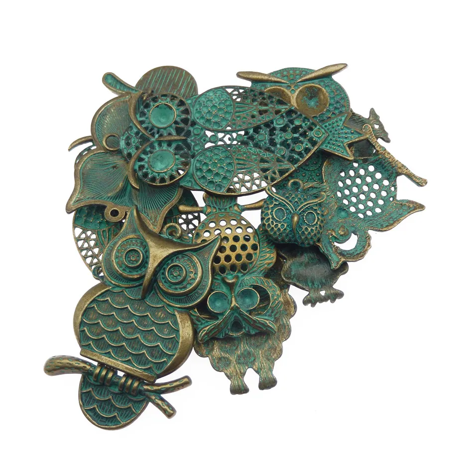 Оптовая продажа ярь Медянка патина позолоченные винтажные подвески из цинкового