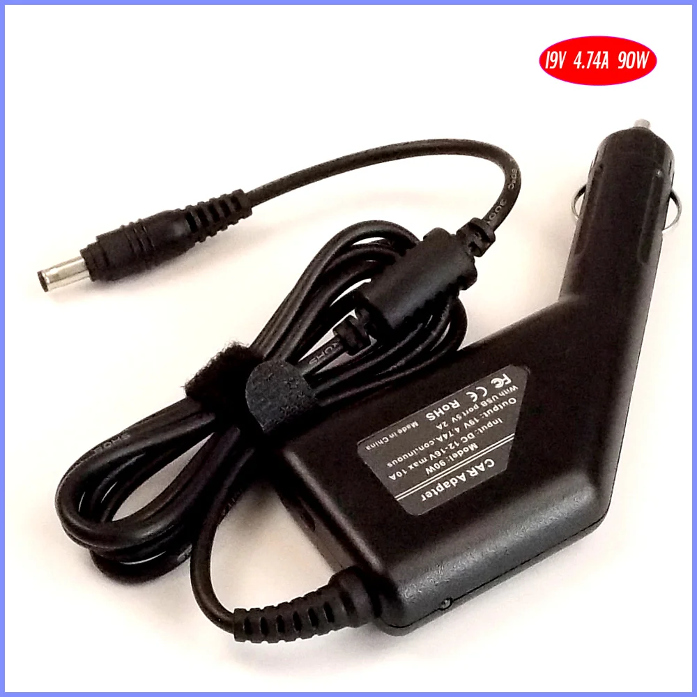 19V 4.74A 90W ноутбук автомобильный DC адаптер зарядное устройство + USB (5V 2A) для Samsung RV413