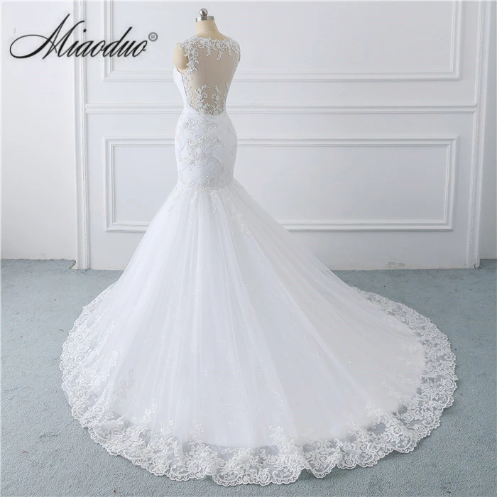 Miaoduo vestidos de novia Tank Illusion Back Appliques кружевные свадебные платья длинный халат de mariage Ghana Новое свадебное платье русалки
