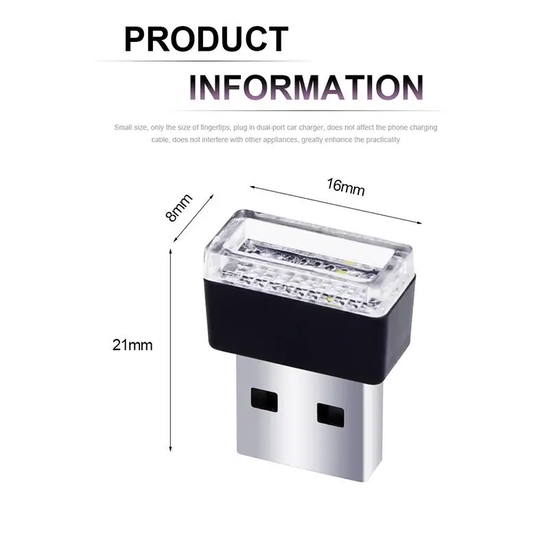 AKDSteel USB ночник светильник светодиодный для салона автомобиля атмосферный