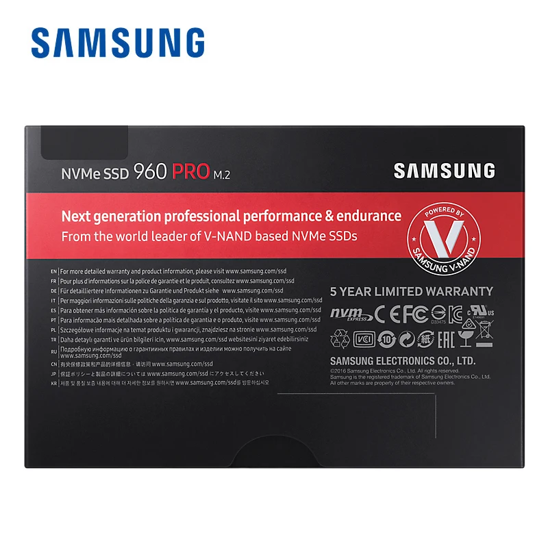 Твердотельный жесткий диск Samsung 960 PRO 512 ГБ M.2 SSD NVMe MZ-V6P512Z | Компьютеры и офис