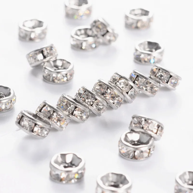 6x3mm 6 7 8 10 мм 316 нержавеющая сталь диск Rondelle хрустальные стразы разделительные бусины для самостоятельного изготовления ювелирных изделий браслет 10 шт 200 шт - Цвет: 6x3mm