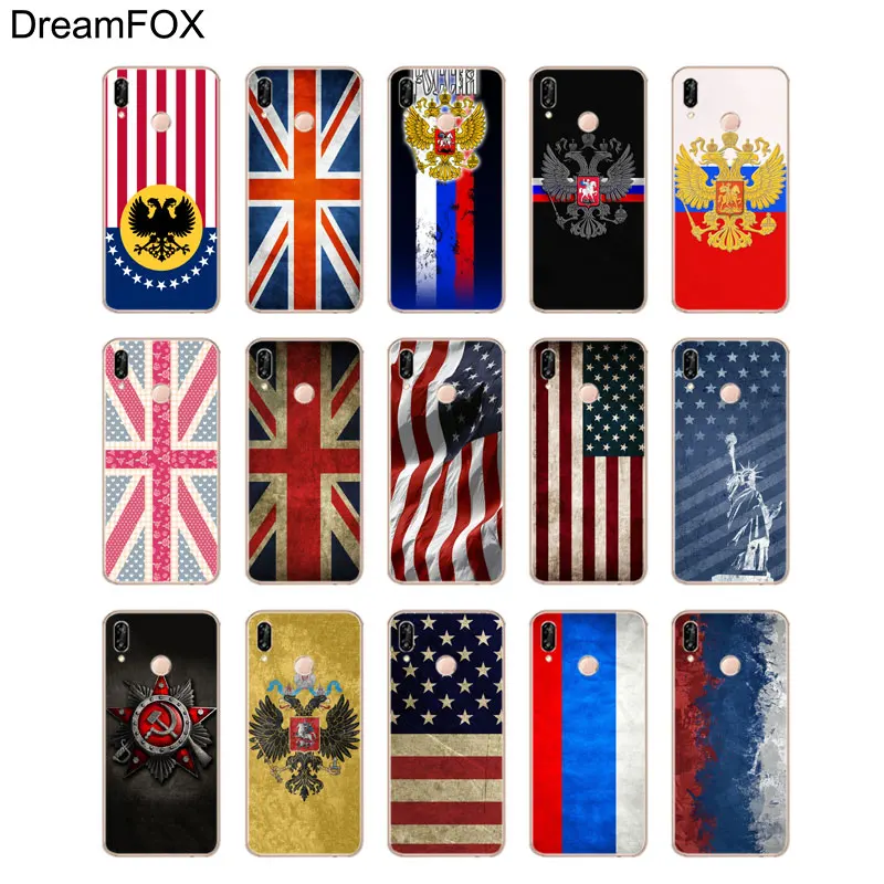 DREAMFOX L602 российский американский флаг Мягкий ТПУ силиконовый чехол для Huawei Honor 6a 6C