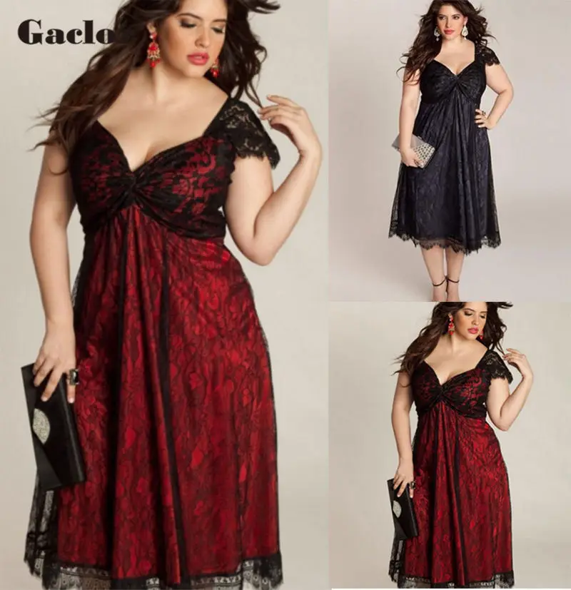 Женское вечернее платье большого размера с v образным вырезом элегантное