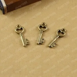 

(A3450) Free shipping Jewelry wholesale 20*7mm Key Pendant Necklace Vintage Antique Bronze Plated Key Charms