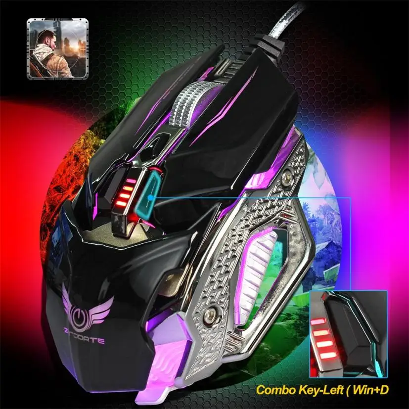 Мышь светодиодный бесшумный USB проводная оптическая эргономичная мышь для ПК