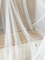 5 yards off white 3d polka dotted bridal tulle lace fabric soft flowy illusion net tulle for lining bridal veils baby clothes