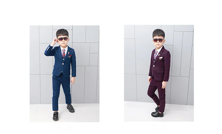 Dollplus/Новинка года; комплект из 3 предметов; детский клетчатый костюм с блейзером на свадьбу костюмы с цветочным рисунком для мальчиков торжественные смокинги; школьная детская весенняя одежда Детские костюмы