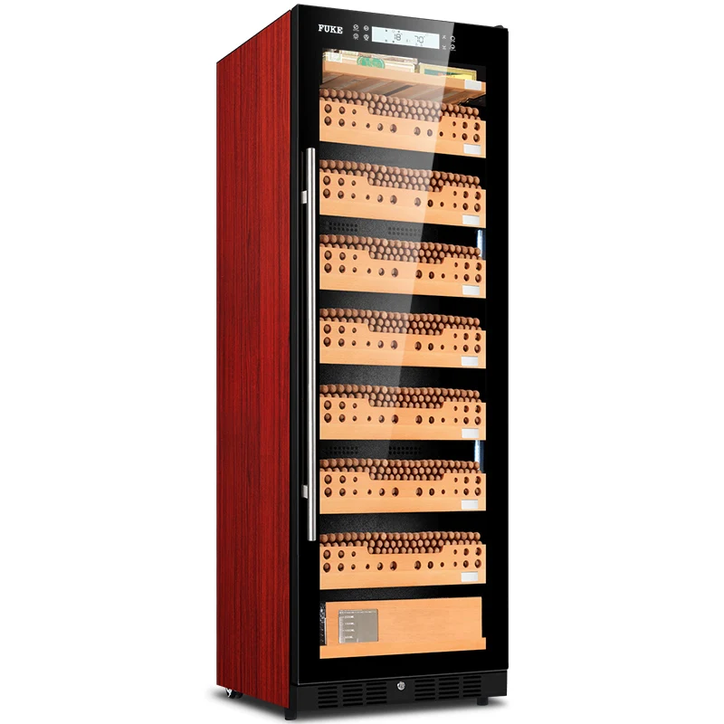 FUKE cigar светодиодные лампы для шкафа humidor дисплей большой деревянный кулер для сигар FK-188C1 - Цвет: Красный