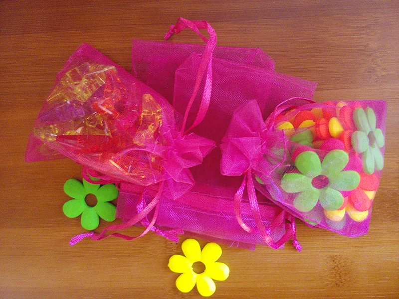 300 шт. 17*23 см розово-красная органза Подарочный пакет упаковка для ювелирных