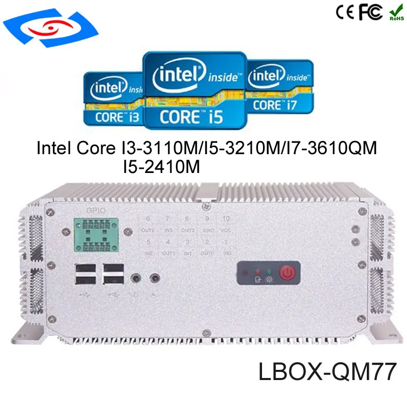 Embedded Mini PC Intel core i3 i5 i7 CPU 6*com 2*Lan RJ45 With windows 10 Industrial Computer 8GB RAM 128GB SSD 8*USB 2*PCI Slot |